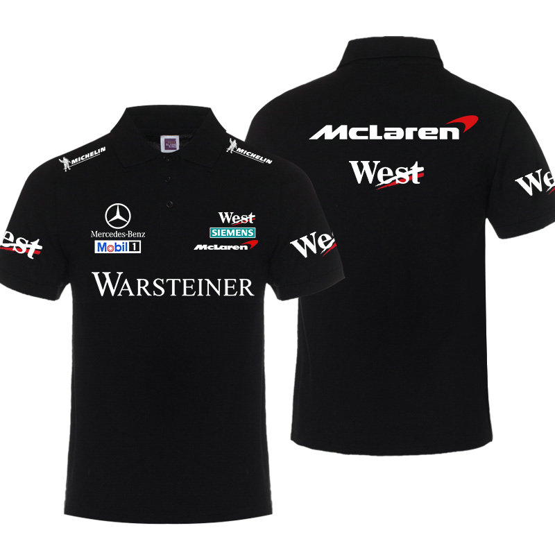 Polo West McLaren Mercedes Benz Mobil 1 Warsteiner Homme Col Revers Couleur Unie